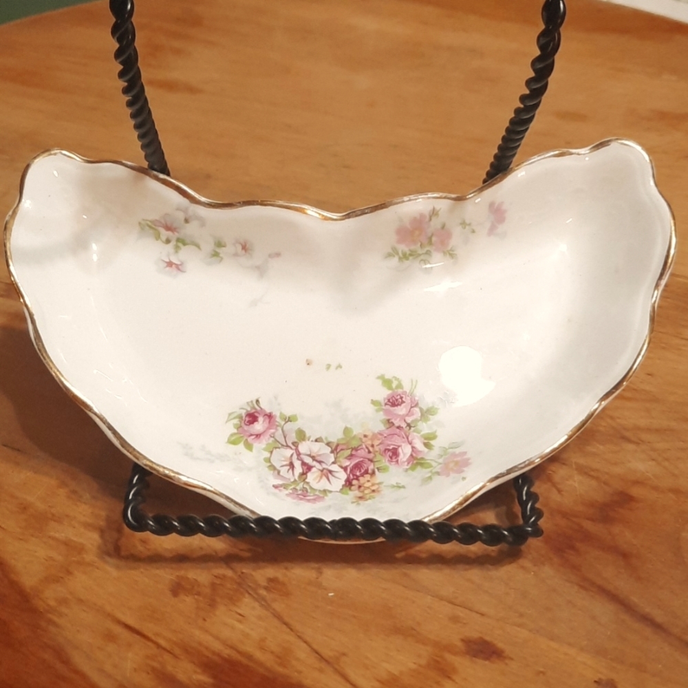 Antique Crescent Bone Trinket Dish